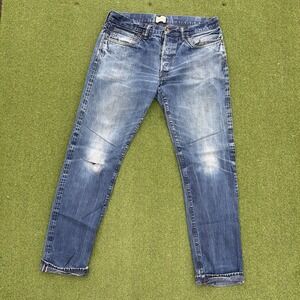 Simon Miller Jeans Mens 34x34 Blue Selvedge Gunnison 001 Narrow Made in USA